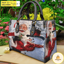 Santa Clau Christmas Collection Handbag, Leather Christmas Handbag, Christmas Women Bag 2