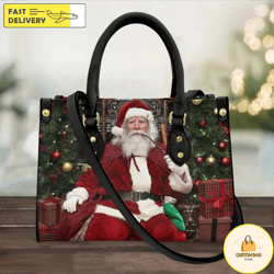 Santa Claus Christmas Women 3D Handbags, Merry Christmas Bag, Christmas Leather Bag 1