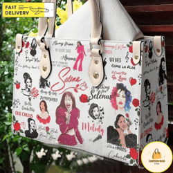 Selena Quintanilla Leather HandBag,Selena Quintanilla Como La Flor Leather Bag, Queen of Tejano Shoulder Bag 1