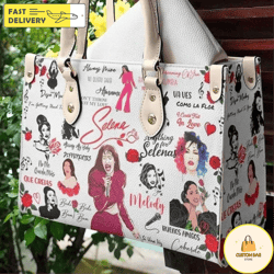 Selena Quintanilla Song Collection Leather Bag Women Leather Hand Bag, Personalized Handbag, Women Leather Bag 1