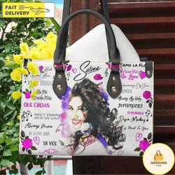 Selena Quintanilla Song Collection Leather Bag Women Leather Hand Bag, Personalized Handbag, Women Leather Bag