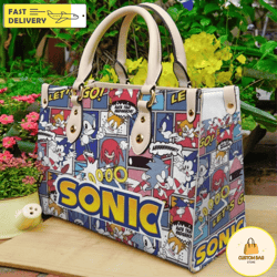 Sonic The Hegdehog Leather Handbag,Sonic Bag,Sonic Lovers Handbag