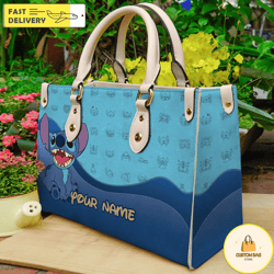 Stitch Leather Handbag, Personalized Stitch Handbag, Travel Shopping bag 1