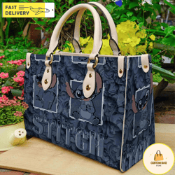 Stitch Leather HandBag, Personalized Stitch Handbag, Travel Shopping bag