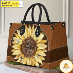 Sun Flower Leather Bag, Floral Handbag, Custom Leather Bag, Woman Handbag