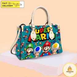 Super Mario Leather Bag, Super Mario Handbag, Horror Movie Characters Bag