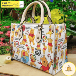 Winnie The Pooh Leather Handbag,Pooh Cute Handbag,Disney Lovers Handbag