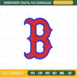 Boston Red Sox Logo 3D Embroidery Designs, MLB Logo Embroidery Files, Machine Embroidery Design File Png