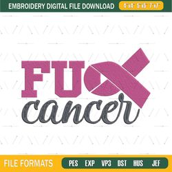 Fck Cancer Embroidery Designs, Breast Cancer Embroidery Designs, Cancer Awareness Embroidery Designs Png