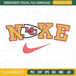 Kansas City Chiefs embroidery design, NFL embroidery, Nike design, Embroidery file