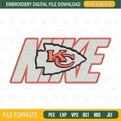 NFL Kansas City Chiefs, Nike NFL Embroidery Design, NFL Team Embroidery Design, Nike