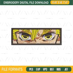 Anime Zenitsu Eyes Embroidery, Kimetsu No Yaiba Design File png