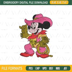 Western Cowboy Costume Mickey Mouse Embroidery png