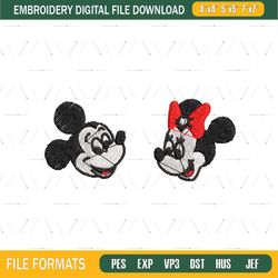 Couple Mickey Mouse Embroidery Png