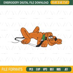Pluto Disney Sleeping Embroidery File Png