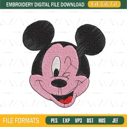 Mickey Head Disney Embroidery Design Png