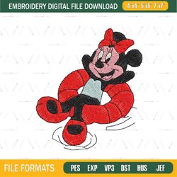 Minnie Mouse Summer Embroidery File Png