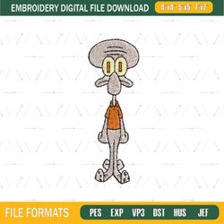 Squidward Tentacles Embroidery Png