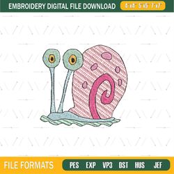Gary The Pink Snail Embroidery Png