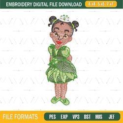 Young Princess Tiana Embroidery Png