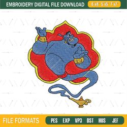 The Magic Oil Lamp Genie Embroidery Png