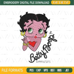Cartoon Lovely Betty Boop Earing Embroidery File Png