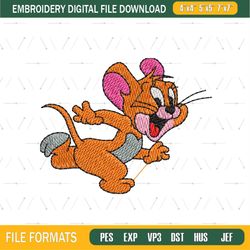 Jerry Mouse Running Embroidery