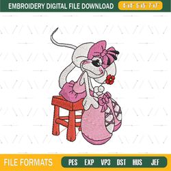 Pink Mouse Diddlina Embroidery