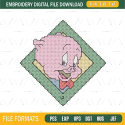 Porky Pig Face Embroidery