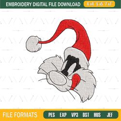 Santa Hat Sylvester Cat Embroidery