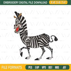 Madagascar Zebra Marty Embroidery