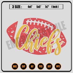 Kansas City Chiefs Ball embroidery design, Kansas City Chiefs embroidery