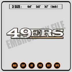49Ers Logo Letter Embroidery Designs, San Francisco 49ers Machine