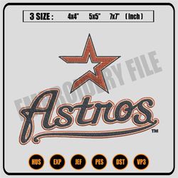 Houston Astros Embroidery Design, Logo Embroidery, MLB Embroidery, Embroidery File, Logo svg,