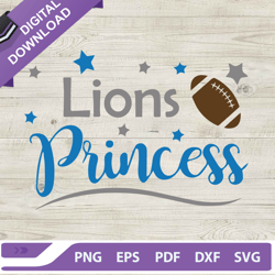 Detroit Lions Princess SVG, Sport SVG, Detroit Lions SVG, NFL Football SVG,NFL svg, Football svg, super bowl svg