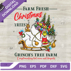 farm fresh christmas trees grinchs tree farm svg, grinchs tree farm christmas svg, grinch max dog santa sleigh ,nfl svg,