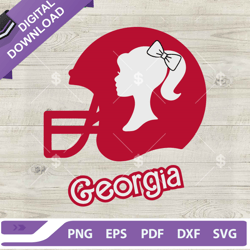 georgia barbie football helmet svg, georgia barbie svg, georgia football helmet svg,nfl svg, football svg, super bowl sv