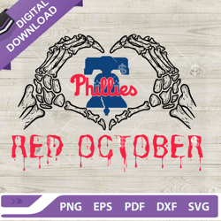 Phillies Skeleton Hand Red October SVG, Phillies Red October SVG, Philadelphia Phillies BaseBall SVG,NFL svg, Football s