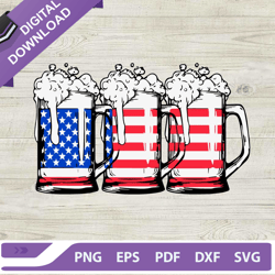 American Flag Beer Mug SVG, 4th Of July SVG, Beer Mug SVG, Funny Beer Drinking SVG