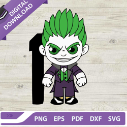 Baby Joker SVG, Joker Birthday SVG, Personalized Birthday Banner SVG, Happy Birtday Joker SVG
