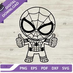 Baby Spiderman SVG, Chibi Spiderman SVG, Superhero SVG, Marvel SVG
