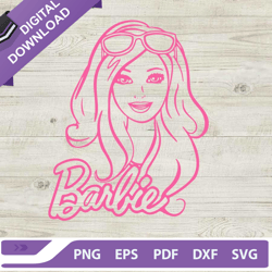 barbie girl face with sunglasses svg, barbie doll svg, barbie girl face svg