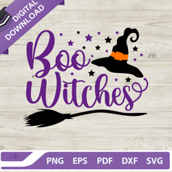 boo witches halloween svg, boo witch hat svg, witches hat svg