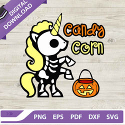 Candy Corn SVG, Unicorn Halloween SVG, Unicorn Pumpkin SVG