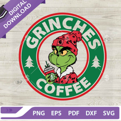 Carhartt Grinch Starbucks Coffee Logo SVG, Leopard Grinches Coffee SVG, Leopard Bougie Grinch