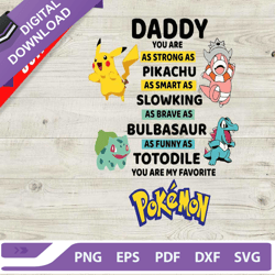 Daddy You Are Strong As Pikachu SVG, Pikachu SVG, Daddy Pikachu SVG, Pokemon SVG