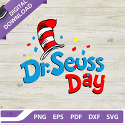 Dr Seuss Day SVG, Read Across America Day Svg, Dr Seuss Quotes SVG, Cat In The Hat SVG