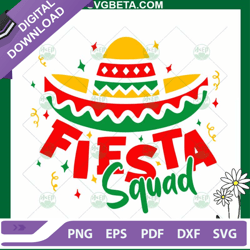 fiesta squad svg, mexican hat svg, mayo svg