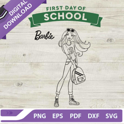 First Day Of School Barbie SVG, Back To School SVG, Barbie Girl SVG, 1st Day Of School SVG