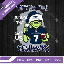 Grinch They Hate Us Because They Aint Us Seahawks SVG, The Grinch NFL Seattle Seahawks SVG, Santa Grinch Football SVG PN